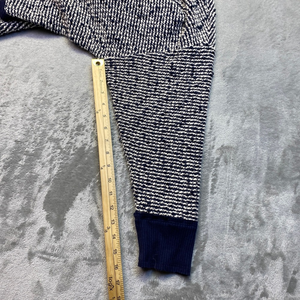 Vince Camuto Mens Navy White Textured V-Neck Knit Sweater Large Grunge Retro - Picture 5 of 8